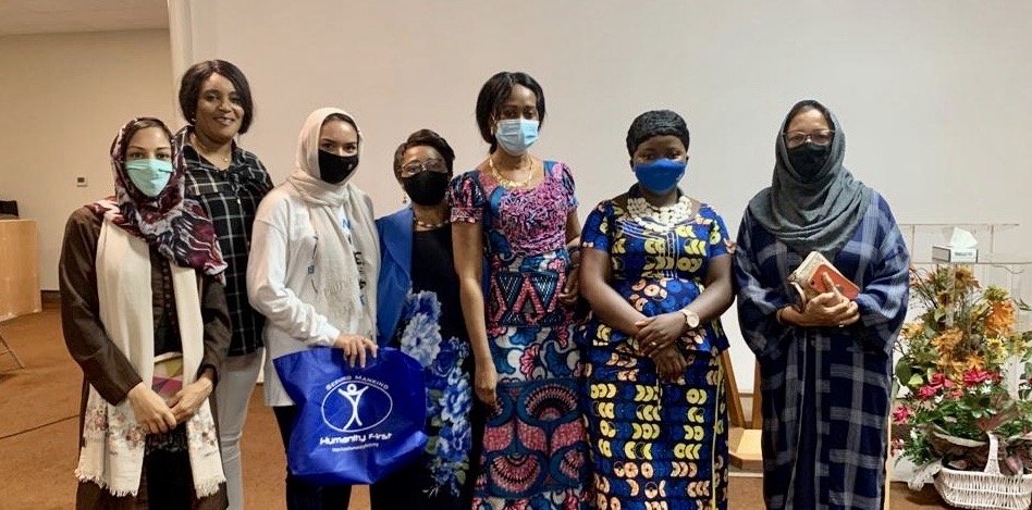 HFSO UCF congo refugee mask distribution sept 2020 group of women