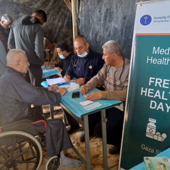 DR Gaza Anera Health Day 20240207 patient checking in