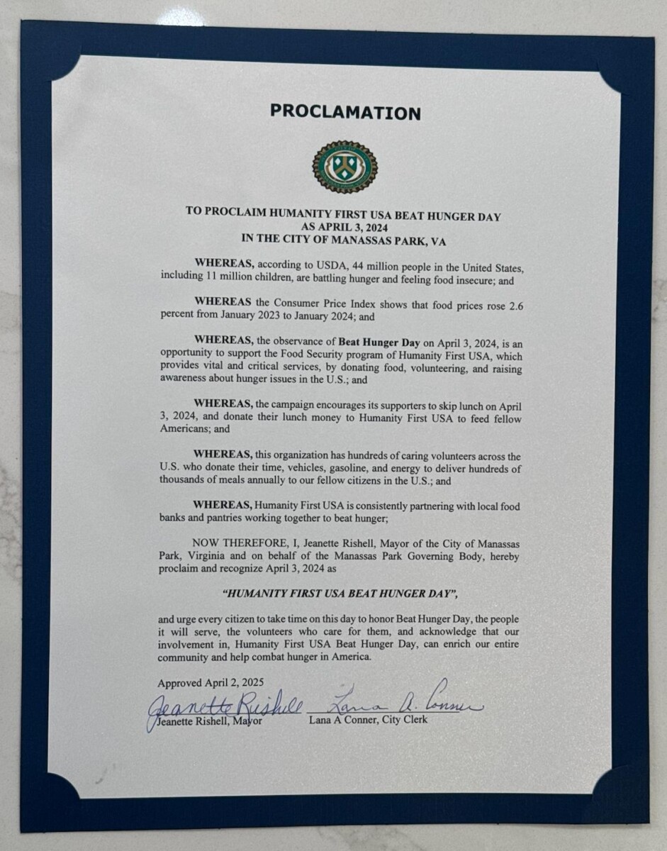 An image of a proclamation signed by Mayor Jeanette Rishell.