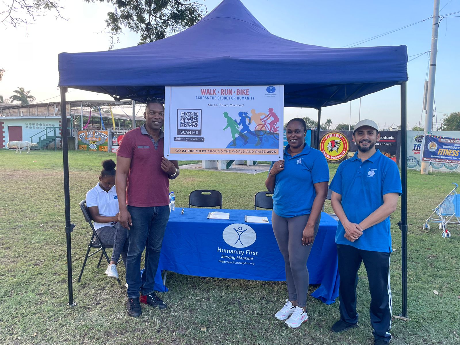 WRB Guyana tent with sign 20240907