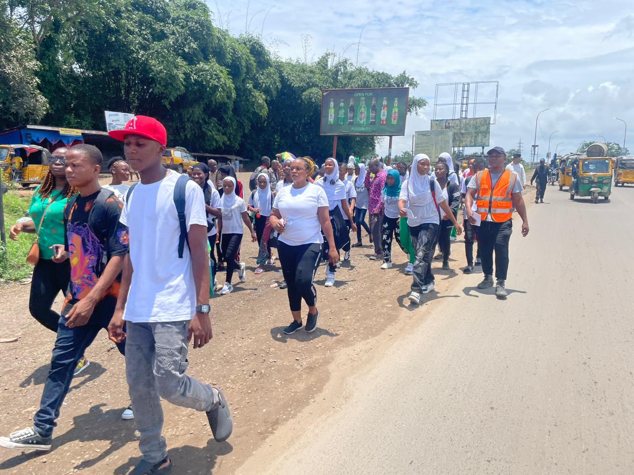 WRB Shah Taj Amhadiyya school out walking 202040903