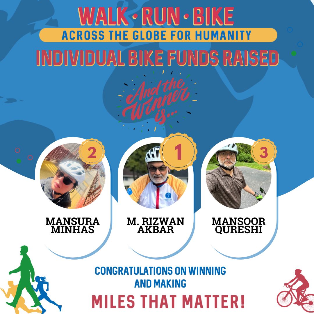 Top bikers by funds raised are M. Rizwan Akbar Mansura Minhas and Mansoor Qureshi