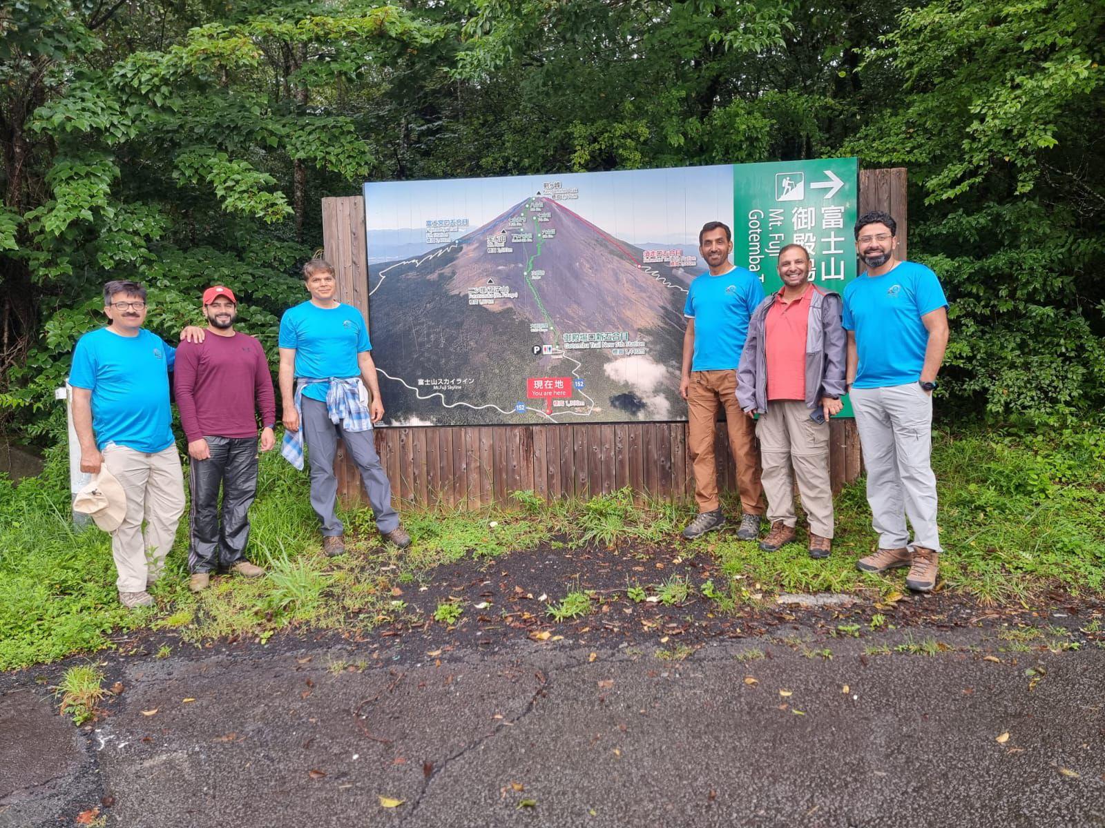 WRB team before Mt Fuji