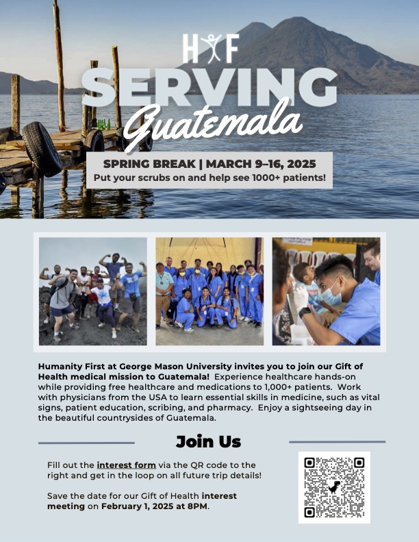 GMU 2025 Medical Mission Trip to Guatemala flier