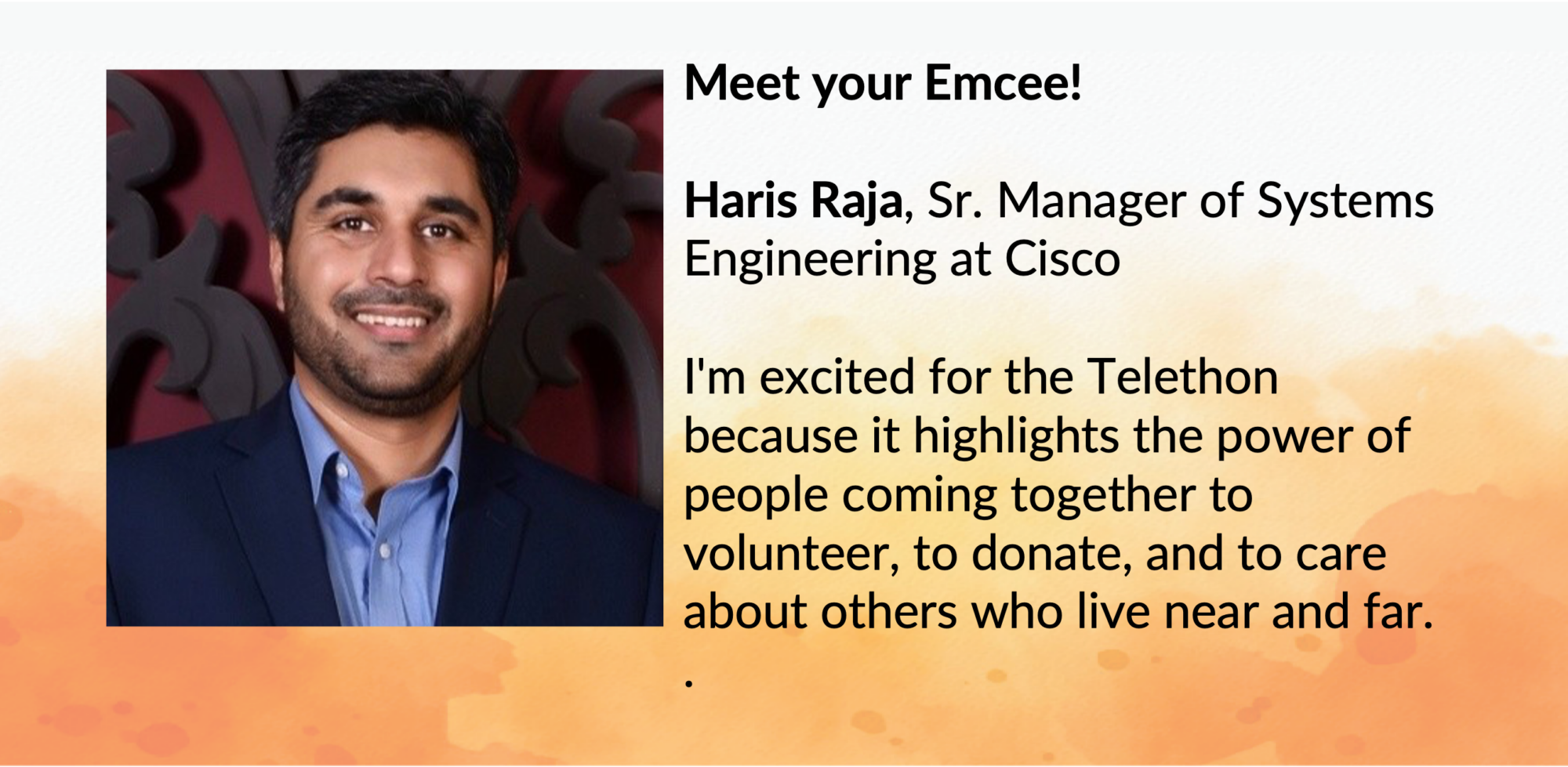 Telethon 2025 meet emcee Haris Raja